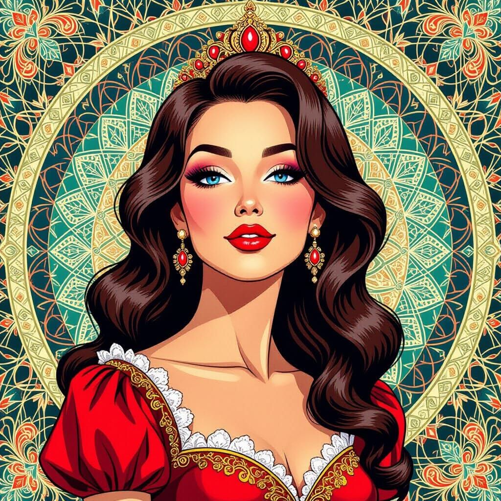 Bold Soviet Caricature of a Gorgeous Woman