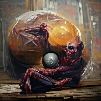 Sinister SCP-032 Super Ball Oil Painting