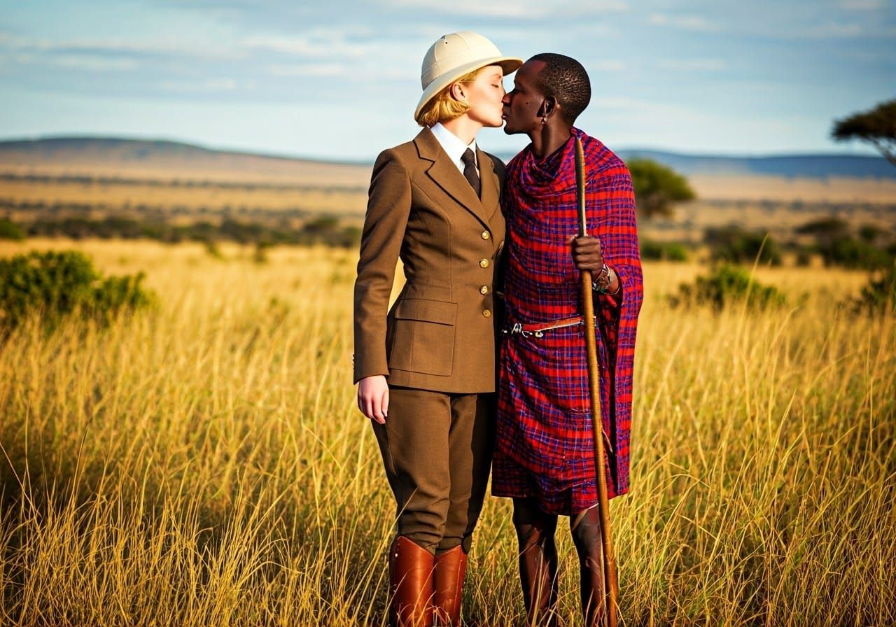 British Aristocrat and Maasai Warrior in Passionate Kenyan S...