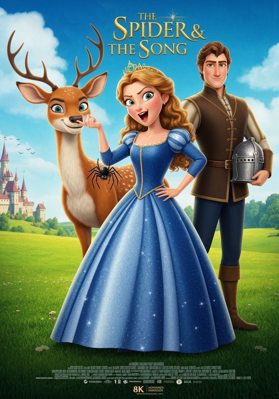 Animated Musical Poster: Princess with Spider and Deer