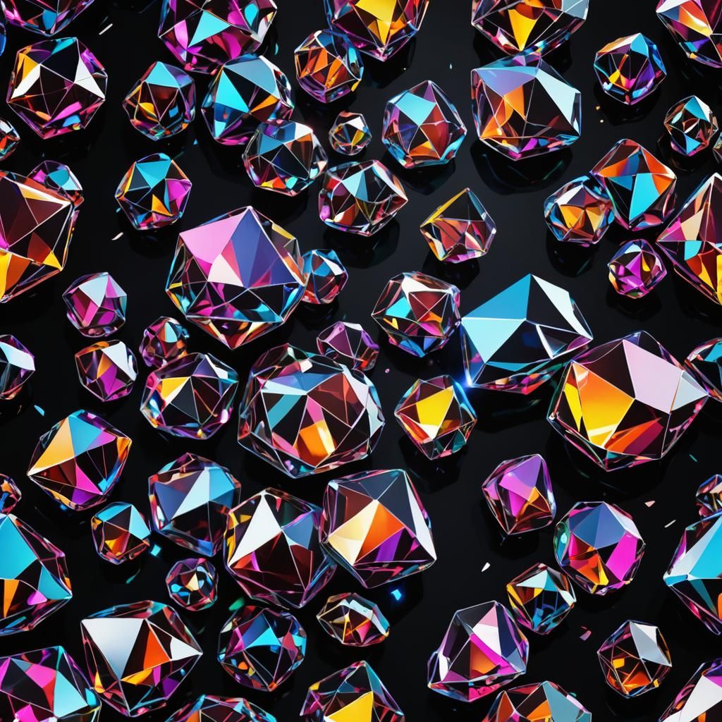 Crystal 'getgems' Logo in Low-Poly Art Style