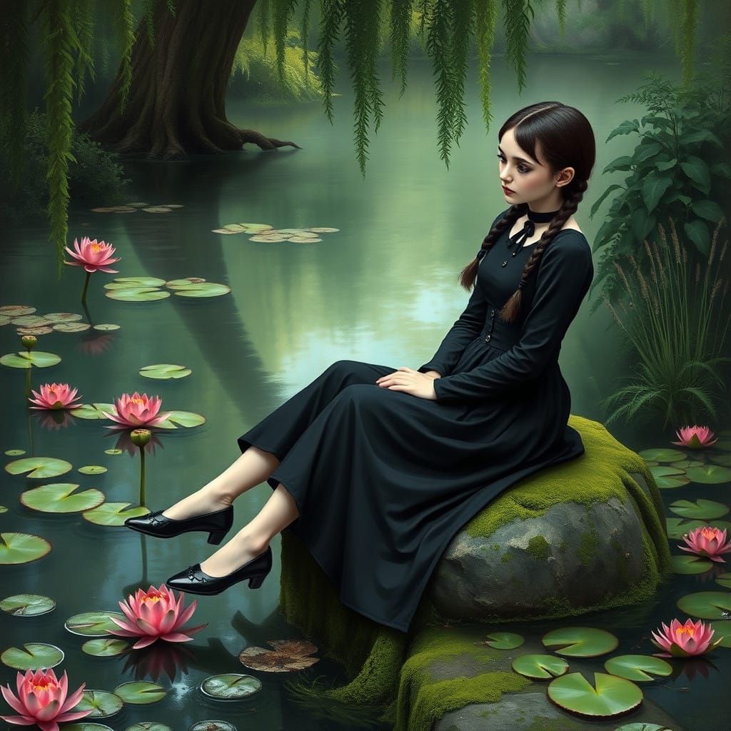 Wednesday in Whimsical Gothic Serenity