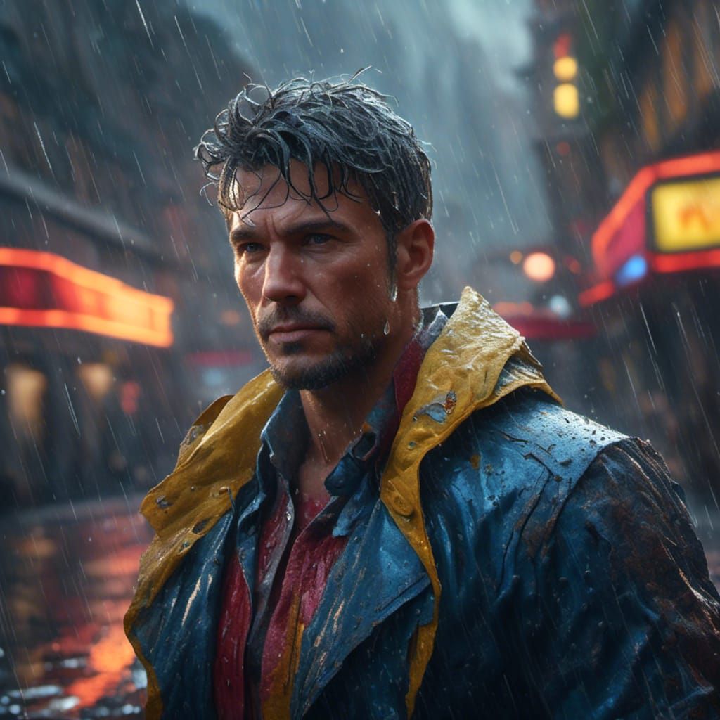 Superman in Rain