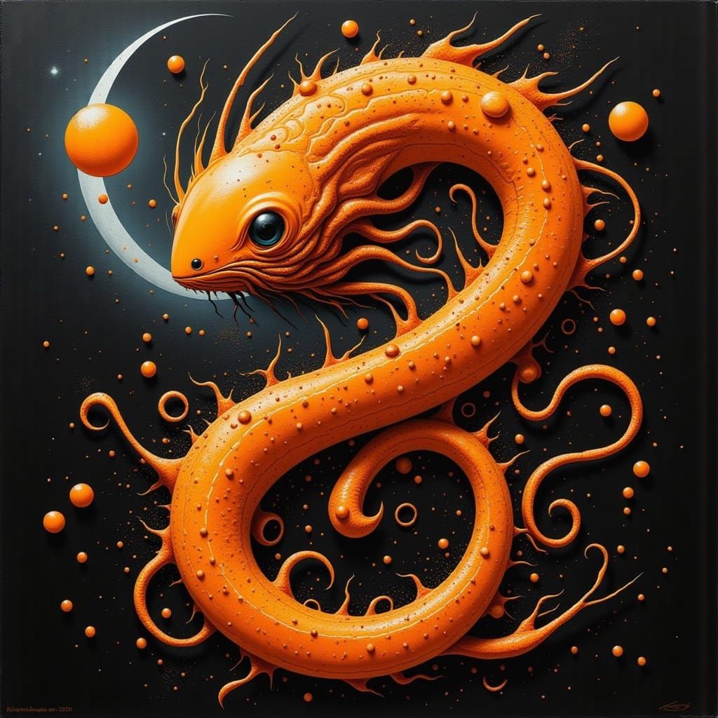 Striking Orange Alien in Comic Style