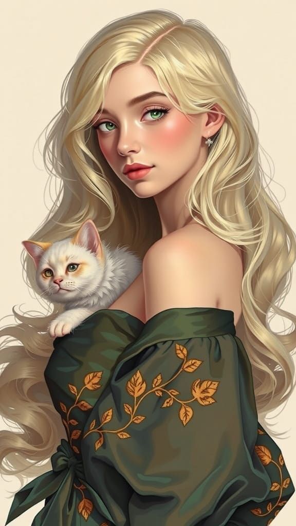 Elegant Noblewoman in Rococo Fantasy Portrait