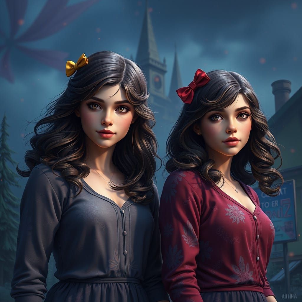 Fantastical Gilmore Girls Scene in Deep, Vibrant Colors