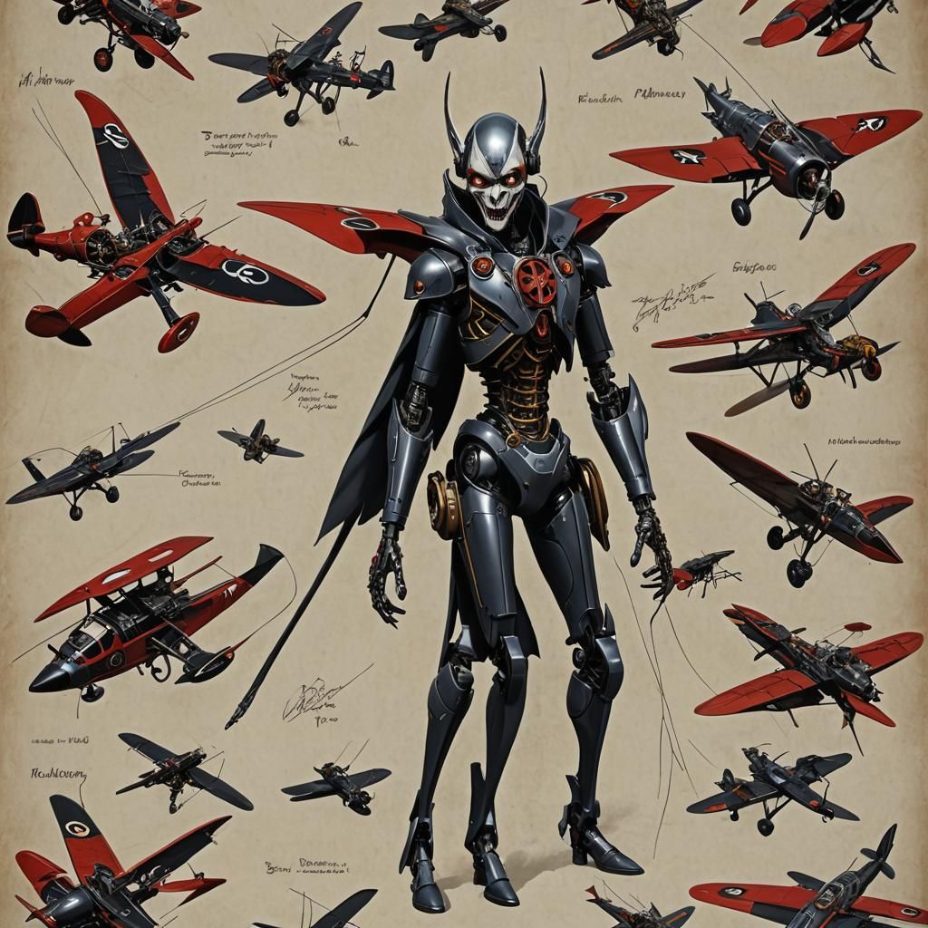 Glamorous Dracula Granddaughter Leads Robot Dog in Dreamscap...