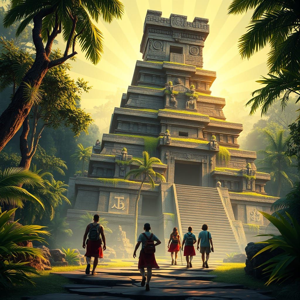 Ancient Mesoamerican Temple Rises from Tropical Jungle