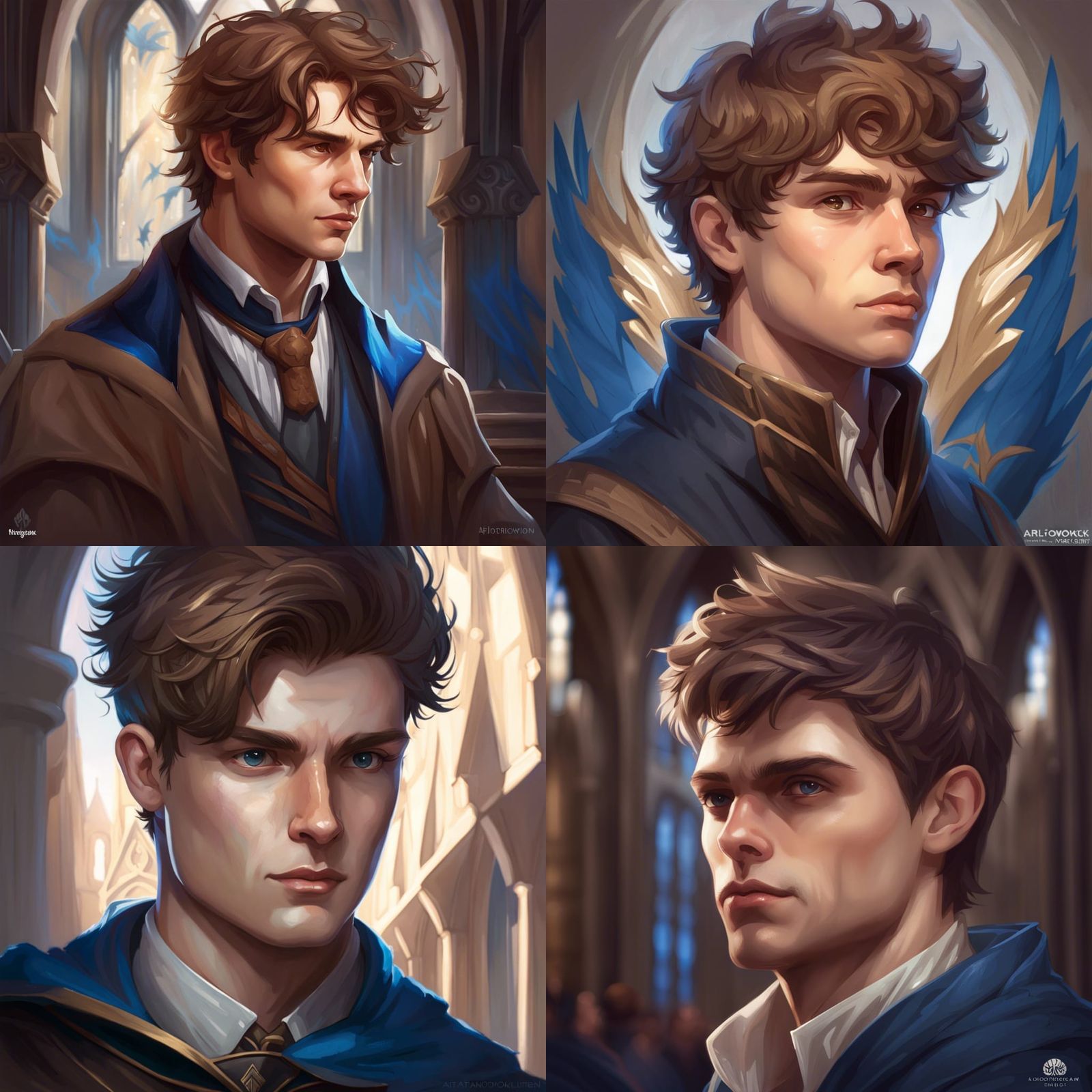Ravenclaw Student Portrait in Hyperdetailed Style