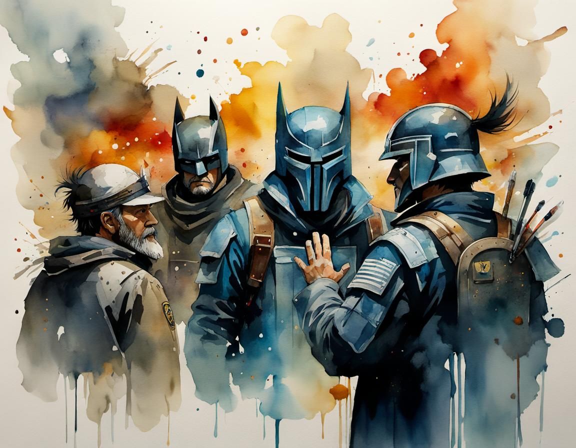 High Fives Between Rivals: Watercolor Storybook Illustration