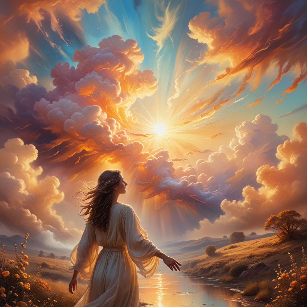 Ethereal Encounter in a Dreamlike Landscape