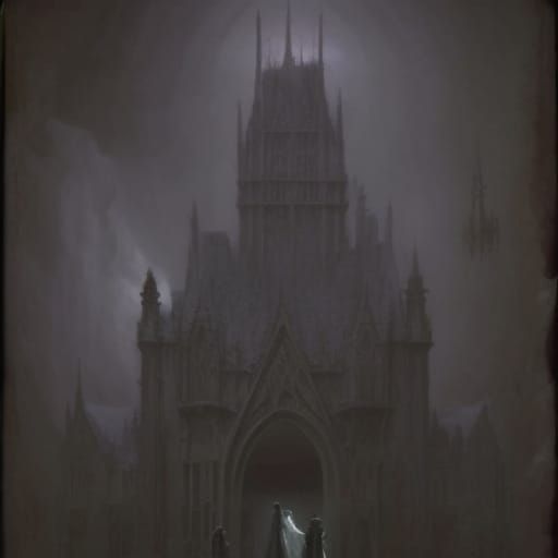 Horrific Gothic Wedding Cake, Dark Fantasy Art