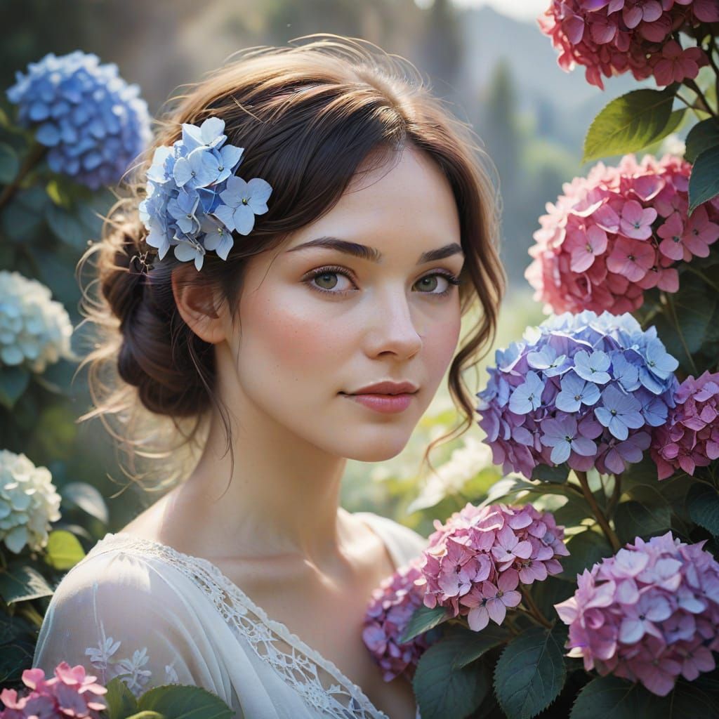 Watercolor Hydrangeas: Ethereal Beauty in Soft Light