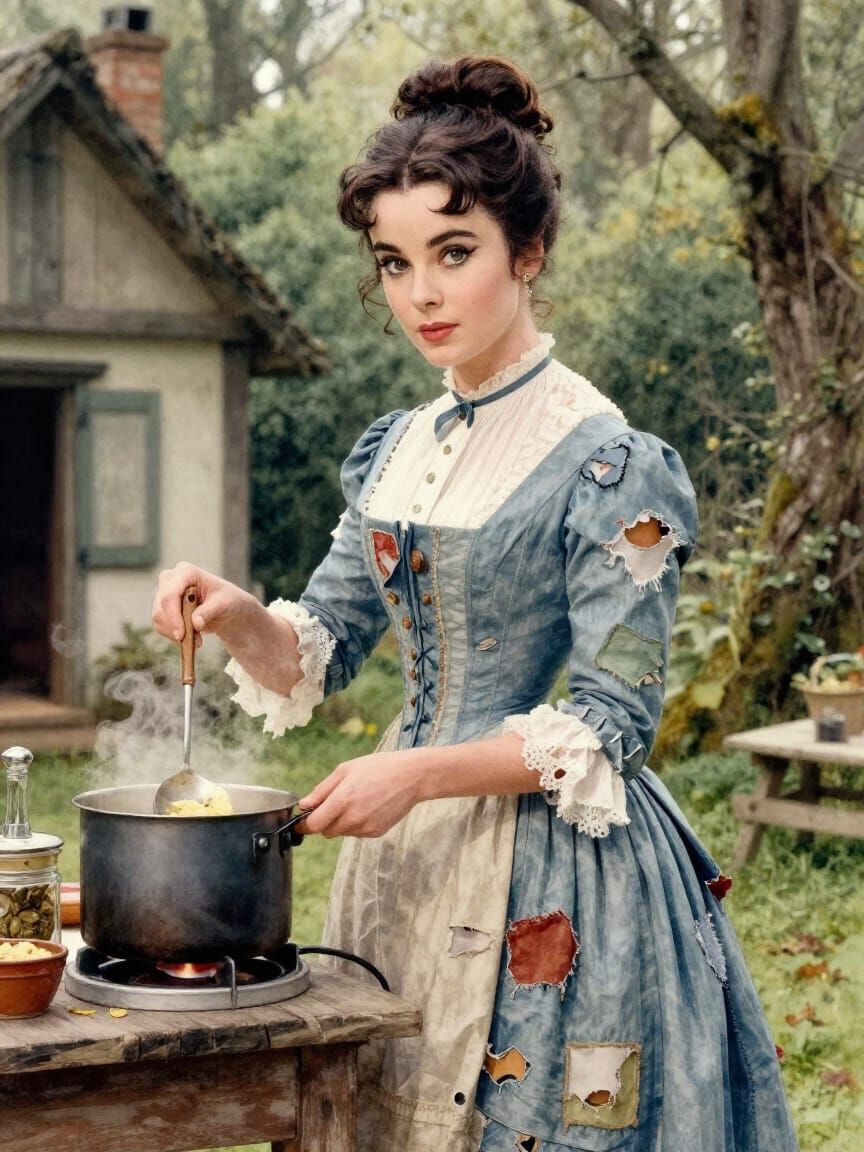 Elizabeth Taylor Portrait in Victorian Dress