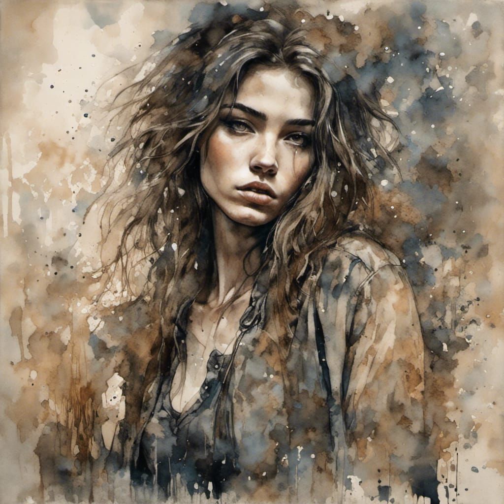 Brunette Beauty on Miami Beach at Sunset