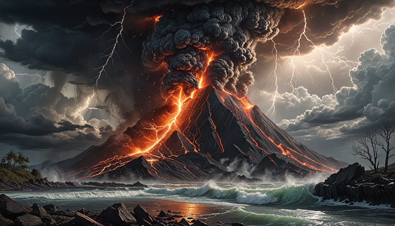 Volcano Erupts Amidst Shattering Ice, Hurricane & Tornado