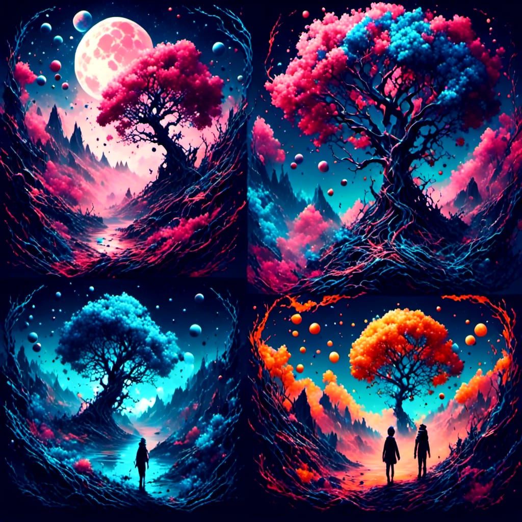 Harmonious Blend of Colors and Abstract Forms