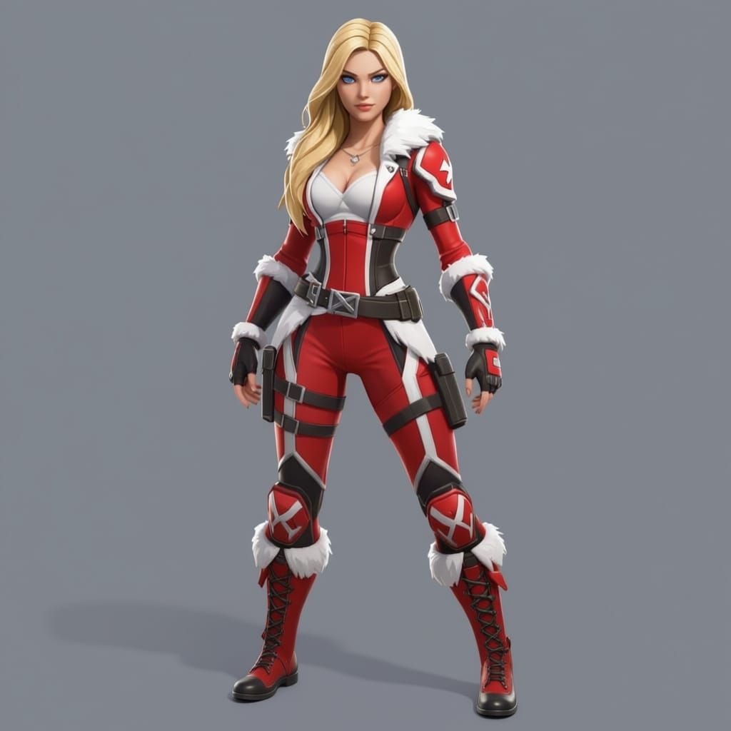 Fortnite Female Warrior in Heroic Pose