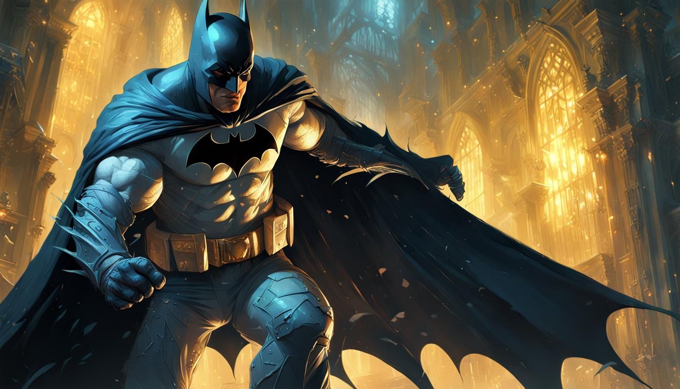 Batman Punching: Dark Fantasy Concept Art