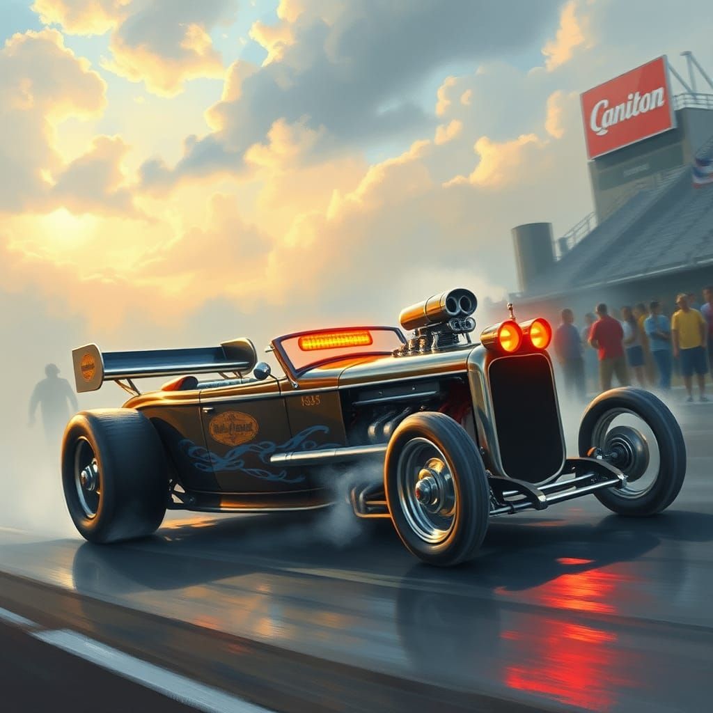 Ethereal Gasser Hot Rod Watercolour Fantasy