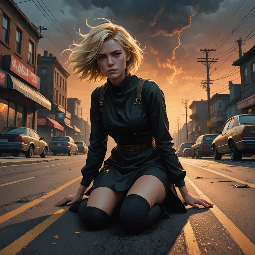 Sultry Fantasy Goddess in Midnight Attire