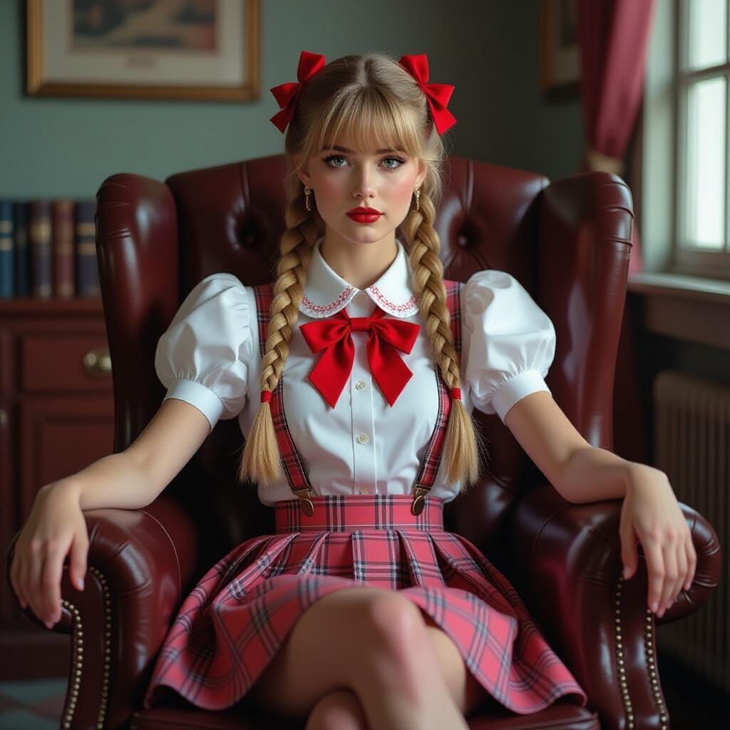 Woman in Vintage Uniform, Cinematic Digital Painting