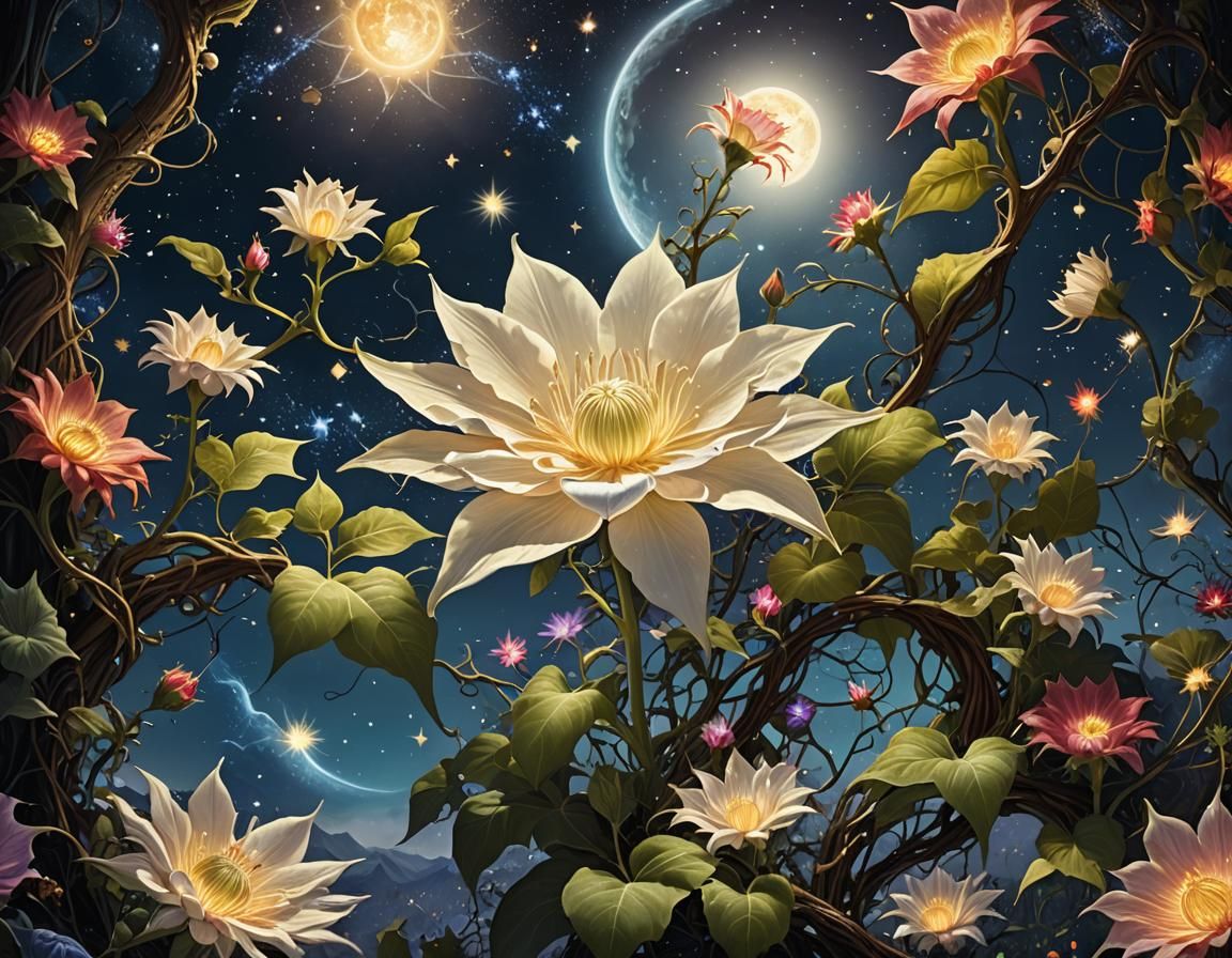 Celestial Bloom: Flowers Become Cosmic Constellations
