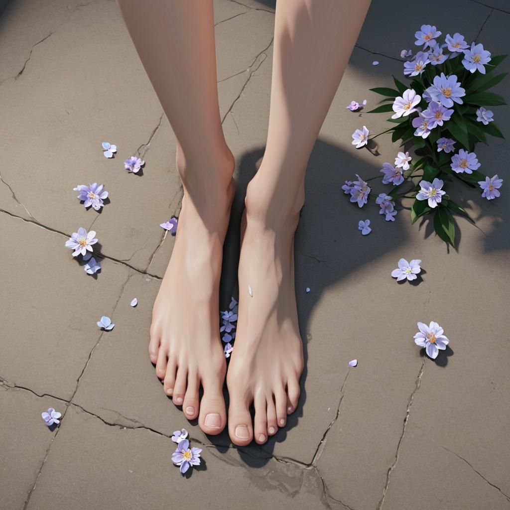 Anime Style 3D Render of Feet