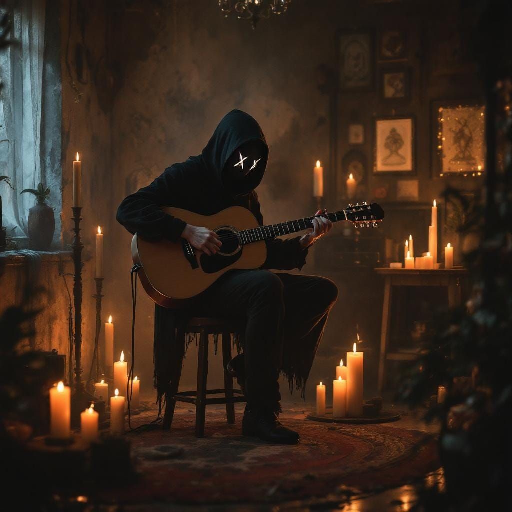 Sleep Token in Dimly Lit, Mystical Room