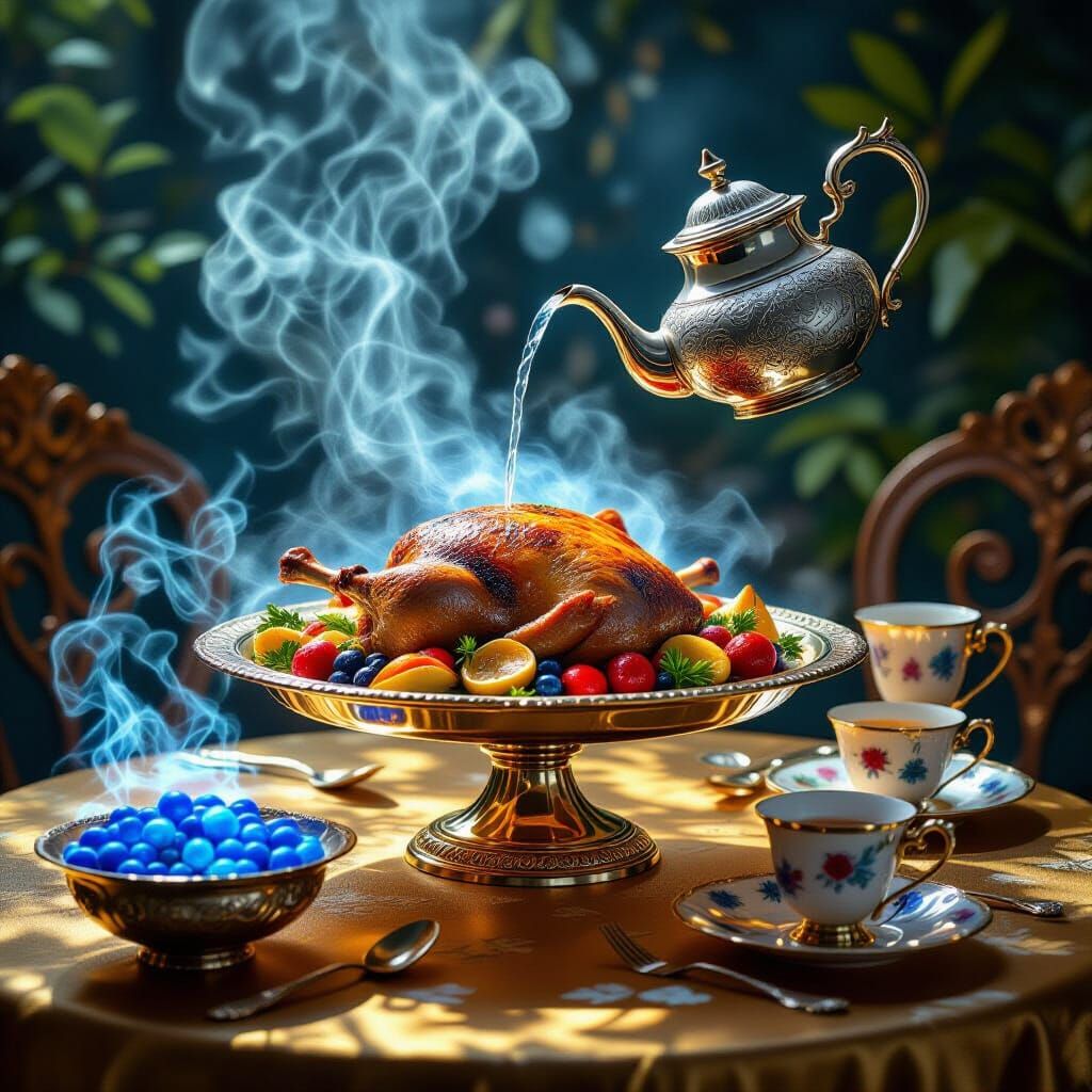 Magical Levitating Feast and Glowing Desserts