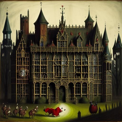 Cartoon Mouse in Haunted Mansion, Art Style Blend