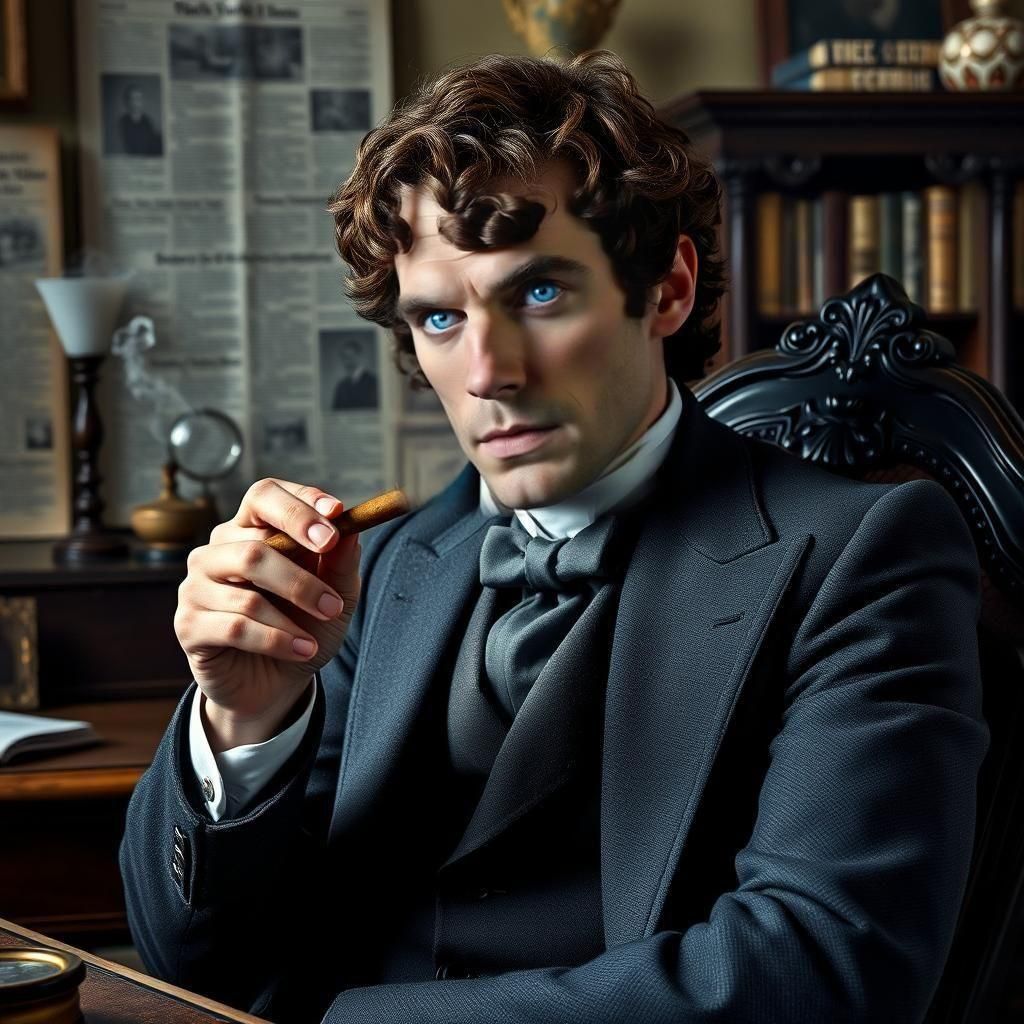 A highly visible masterpiece of  Sherlock Holmes from the 18...