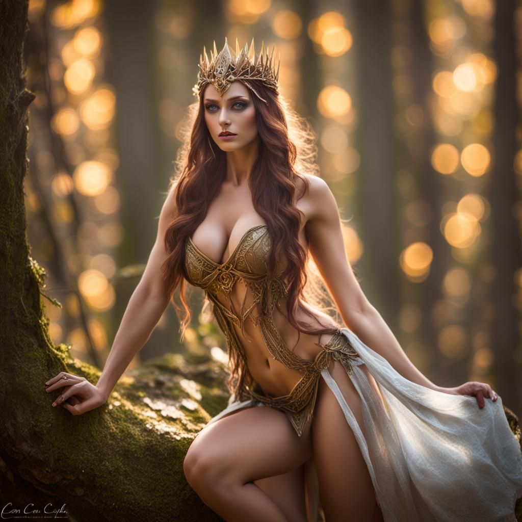 Lustrous Elf Queen in Forest Kingdom