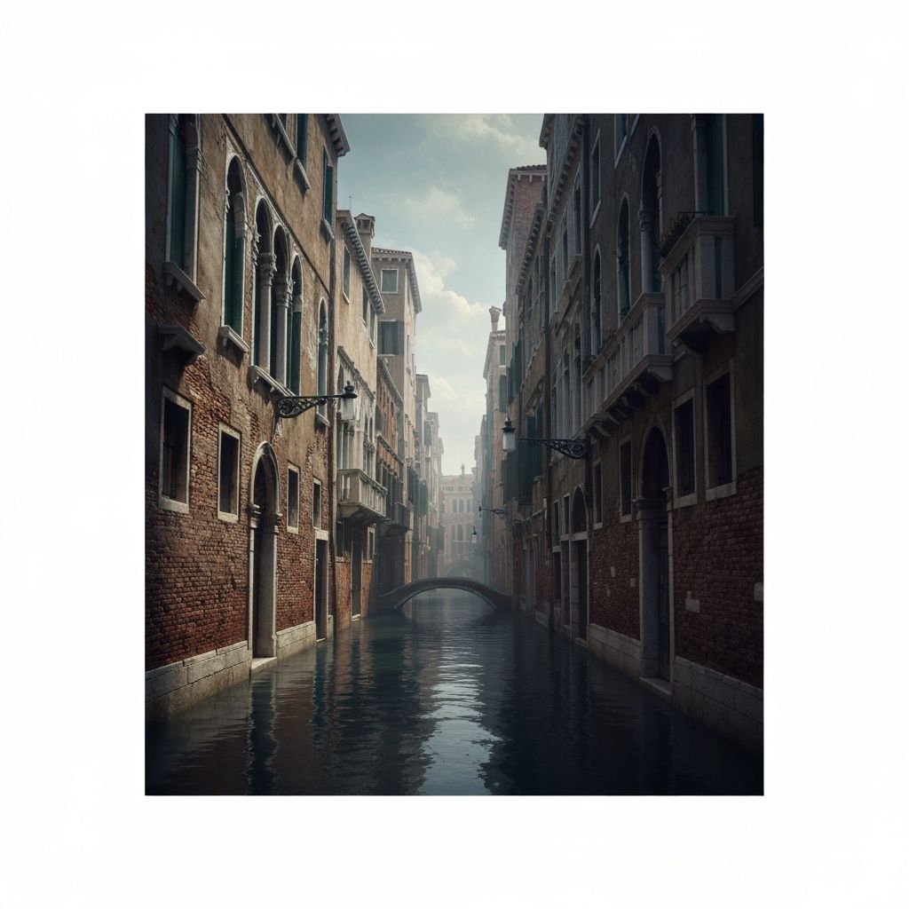 Cinematic Venetian Ghetto Scene in Chiaroscuro
