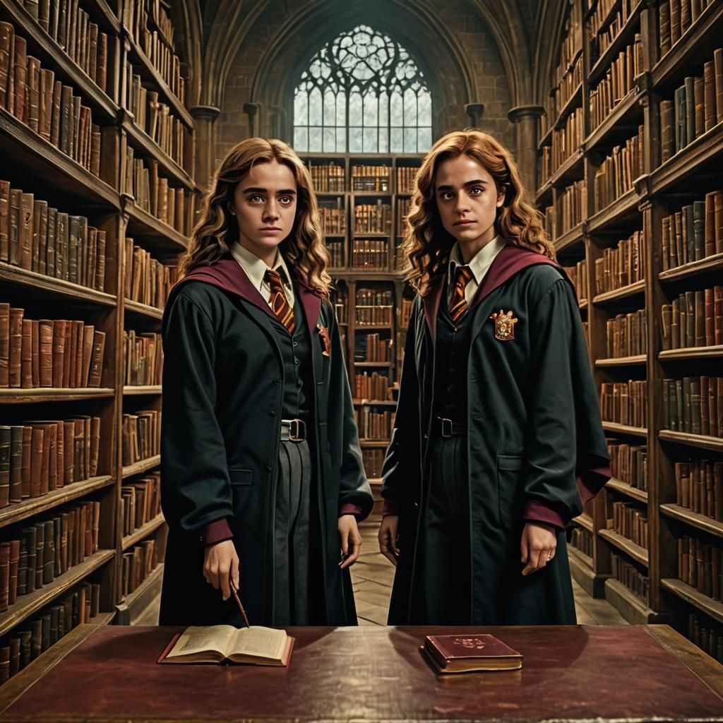 Harry Potter and Hermione in Studio Ghibli Style