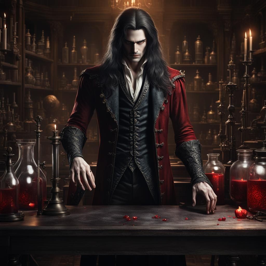 Vampire Prince Concentrates in Alchemy Lab