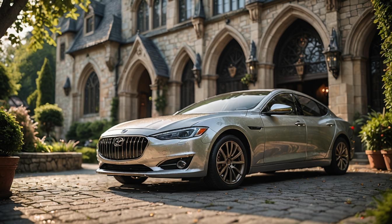 Elven Luxury Car in Professional Photography Style