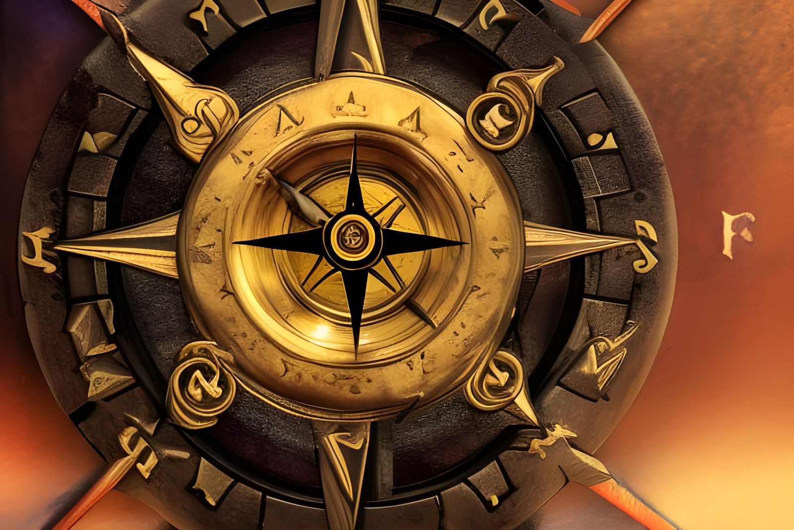 Fantastical Pirate Compass in Detailed Matte Painting