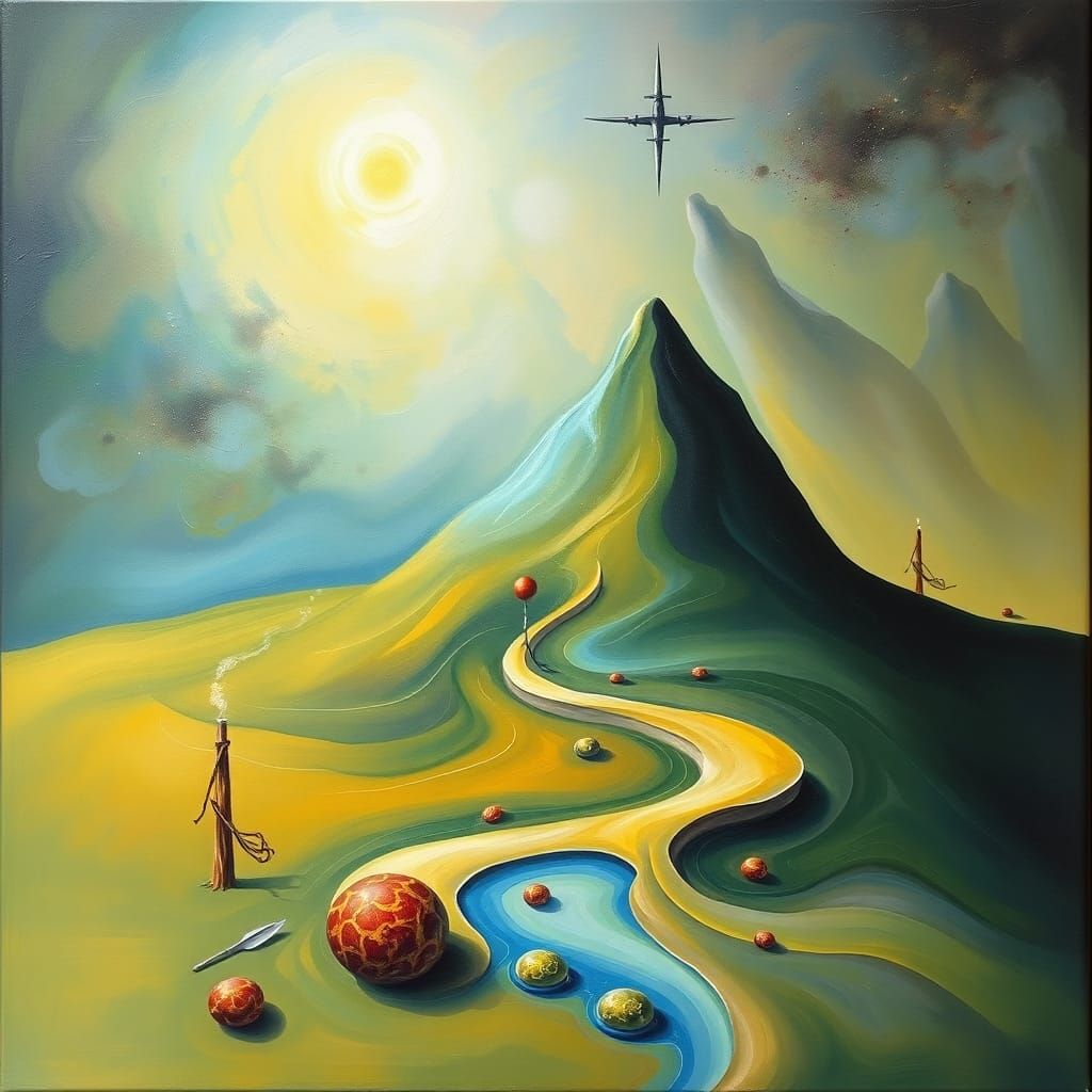 Surreal Landscape Unfolds in Abstract Art