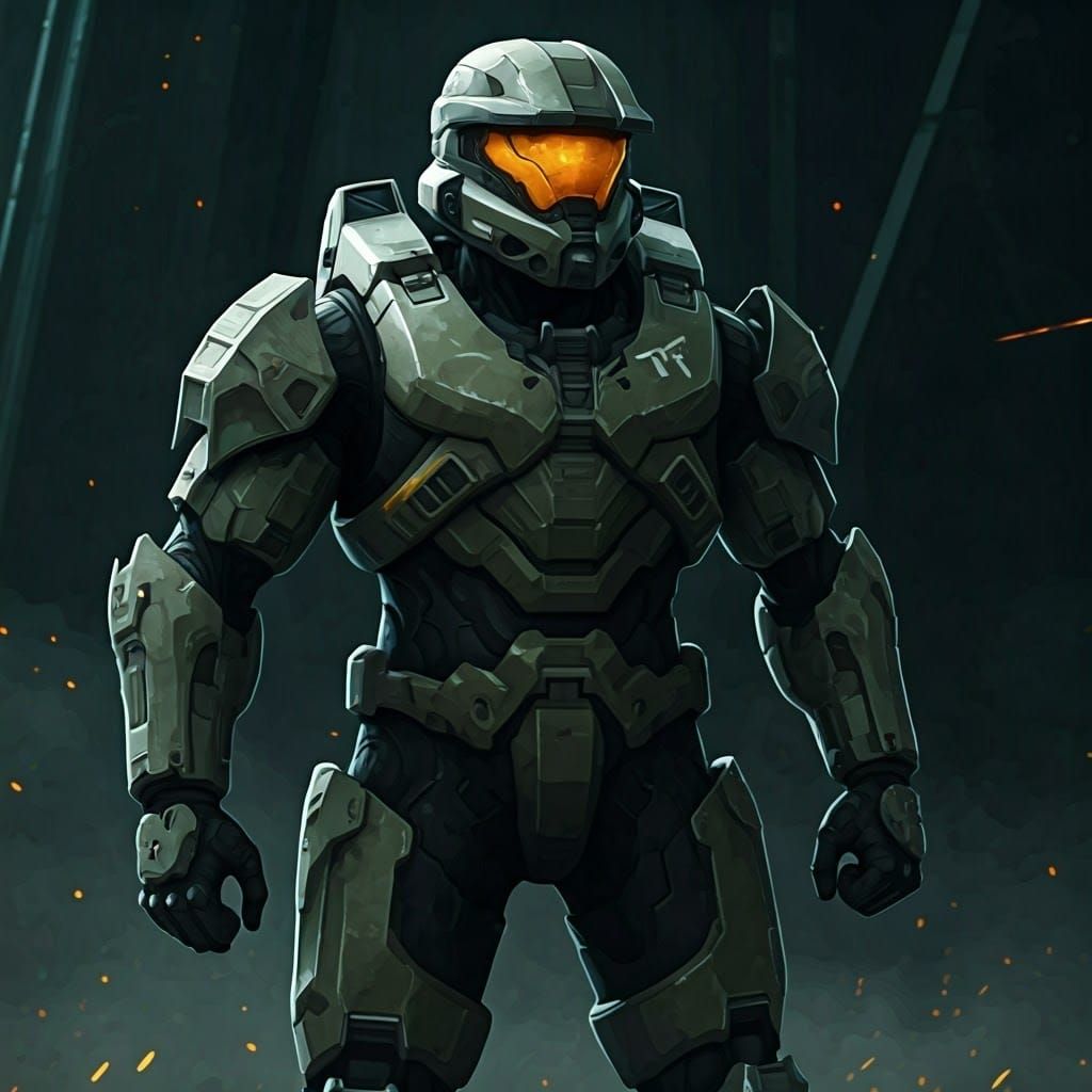 Halo ODST Tropper: Action Anime Flat Art