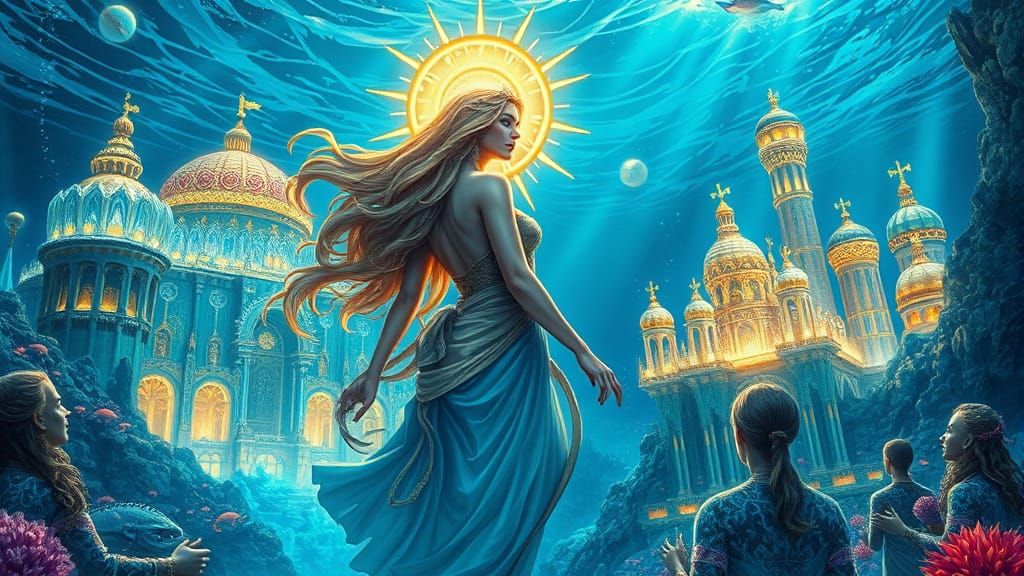 Underwater City Ruled by Aphrodite in Comic Book Art