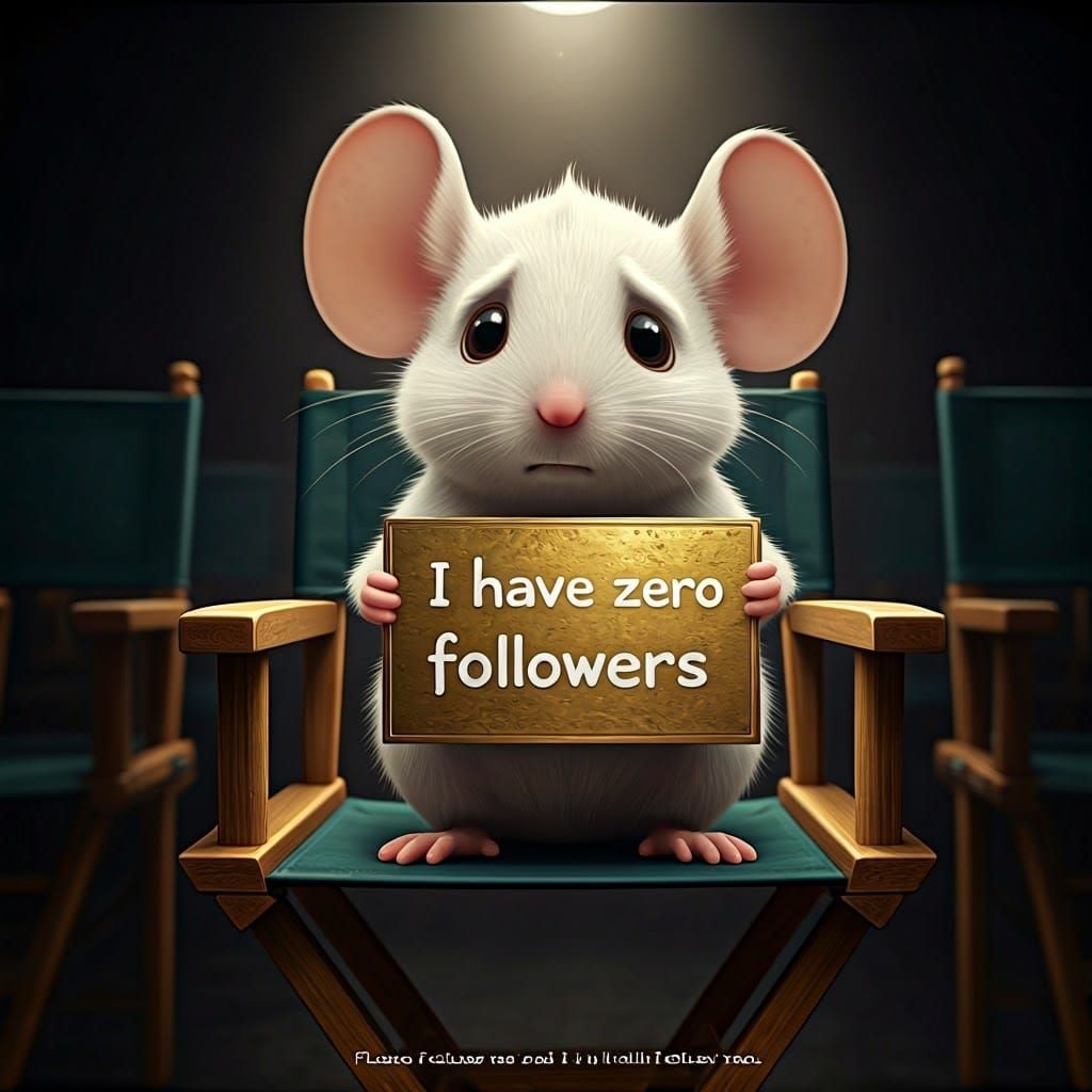 Pixar-Style Baby Mouse with Sad Frown and Desperate Plea