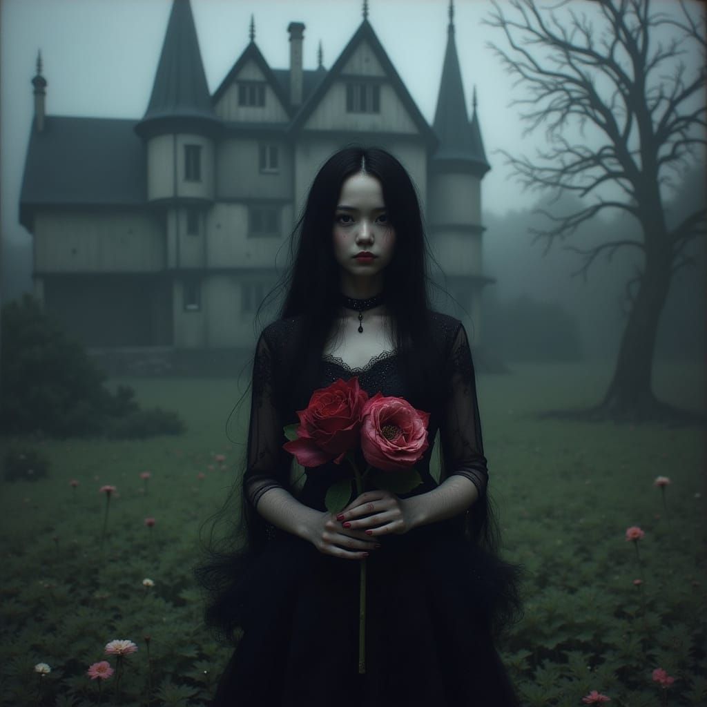 Mysterious Victorian Home in Gothic Atmosphere