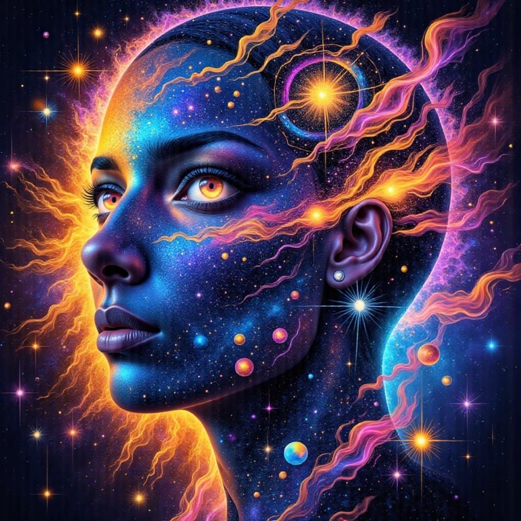Galactic Goddess Radiates Cosmic Light
