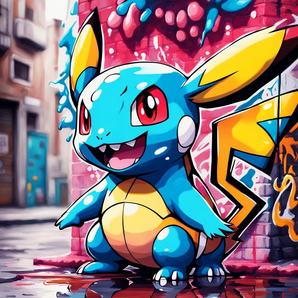 Cute Charmander Graffiti Art: Pokemon Reimagined