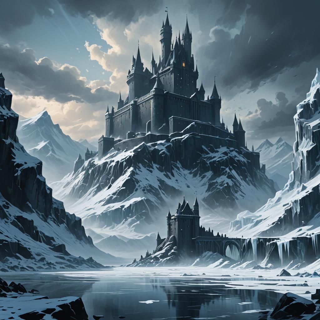 Eastwatch Castle on Ice Wall: Fantasy Concept Art