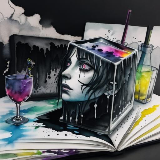 Emo Lemonade: Despair in Alcohol Ink Watercolors