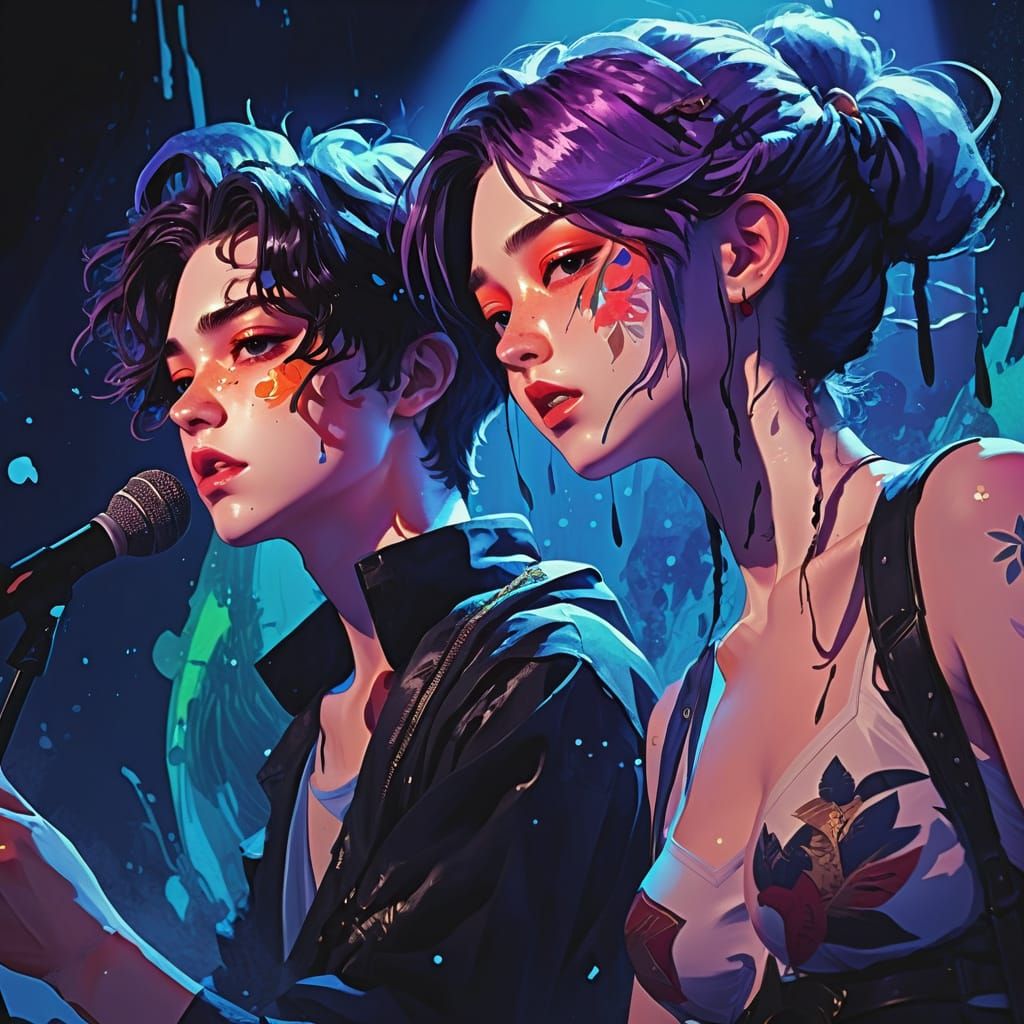 YUNGBLUD & WILLOW Perform on Stage in Comic Book Style