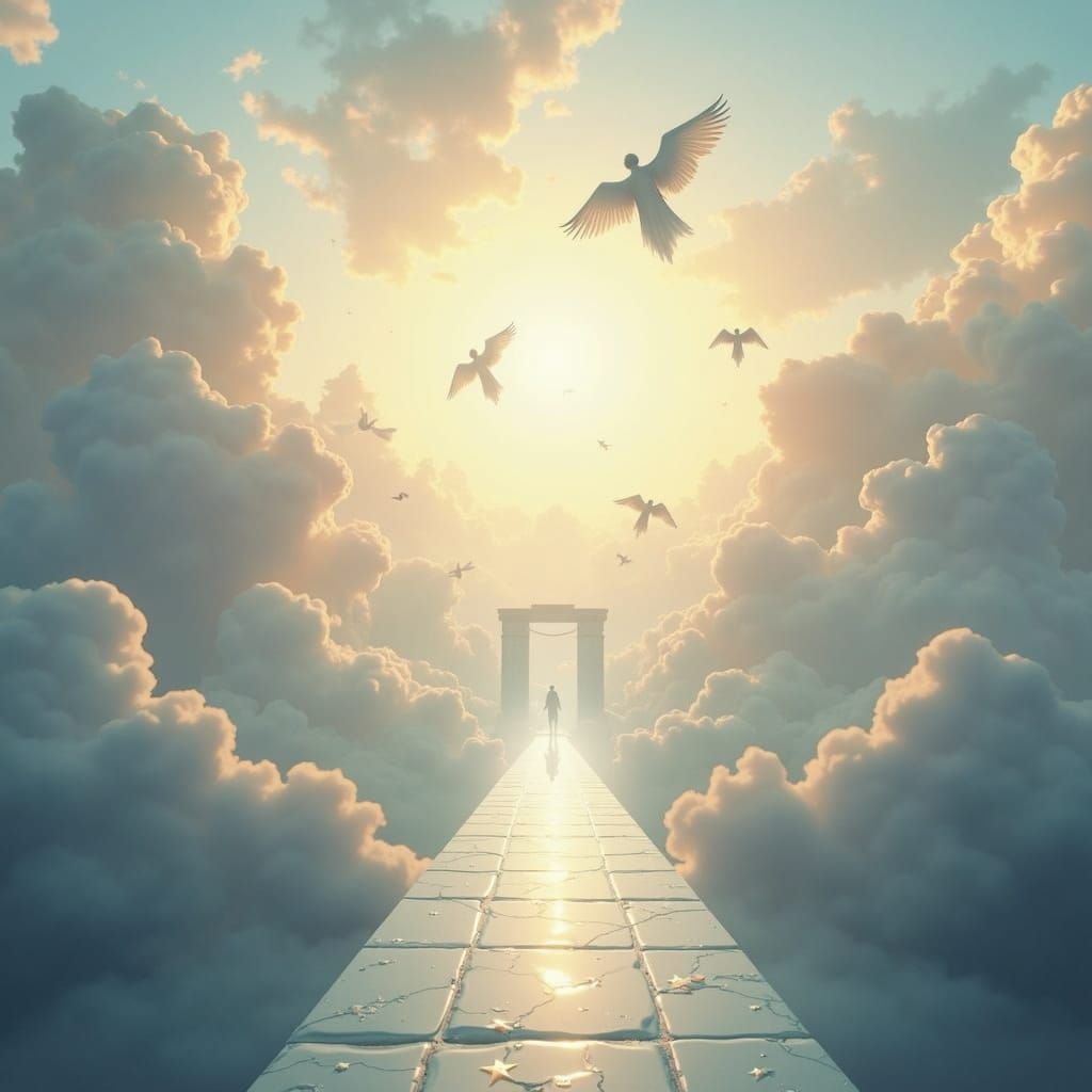 Radiant Gates of Heaven in Golden Light