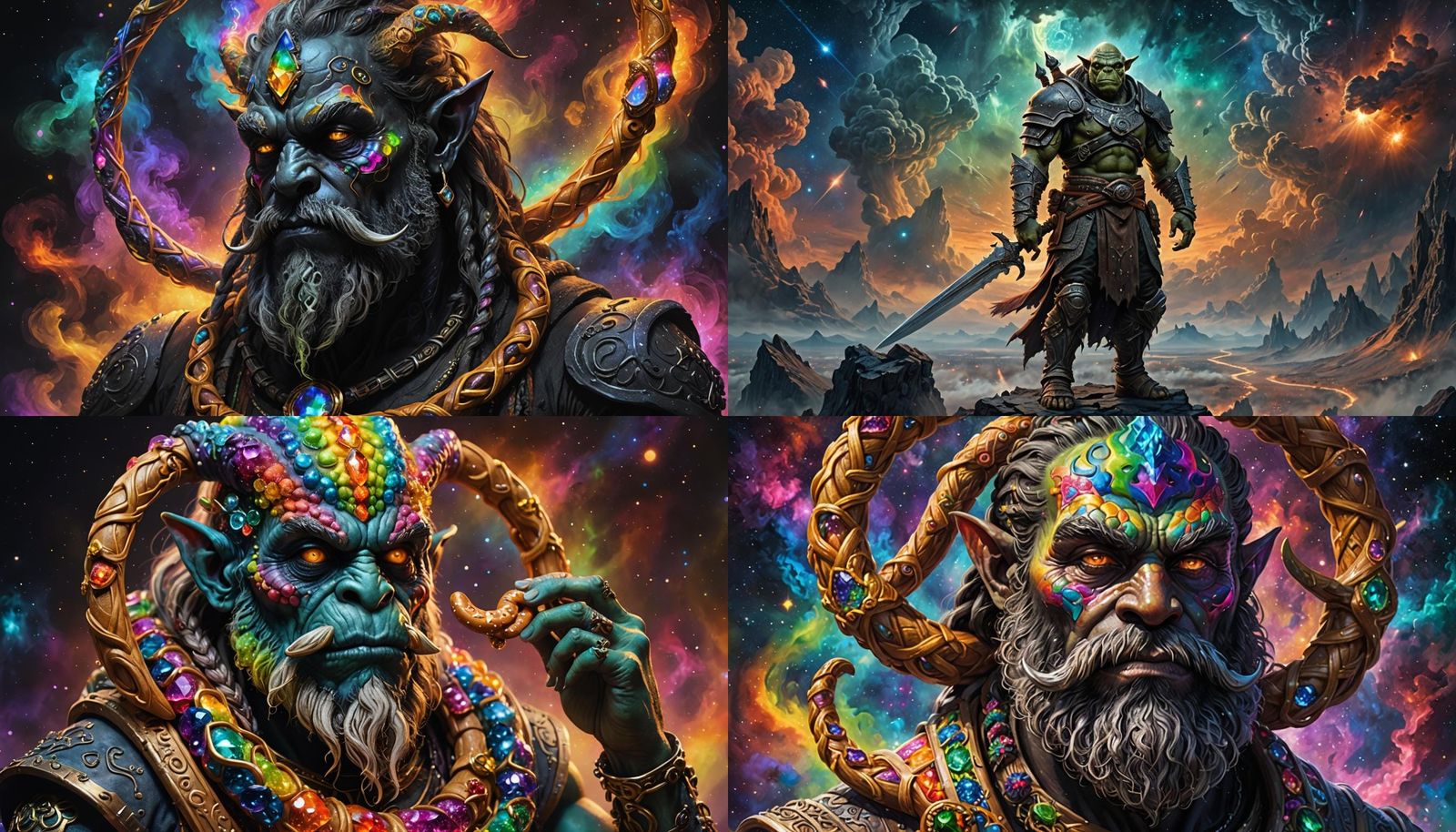 Orc alien with a long, braided beard posing for ORC DAILY